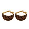 Eye Catching Oversized Leopard Print Hoop Earrings Artistic Geometric Ear Accessories Scratch Resistant Jewelry
