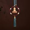 Buddha Lotus Car Charm With Olive Wood Material For Peaceful Vehicle Interior Decoration