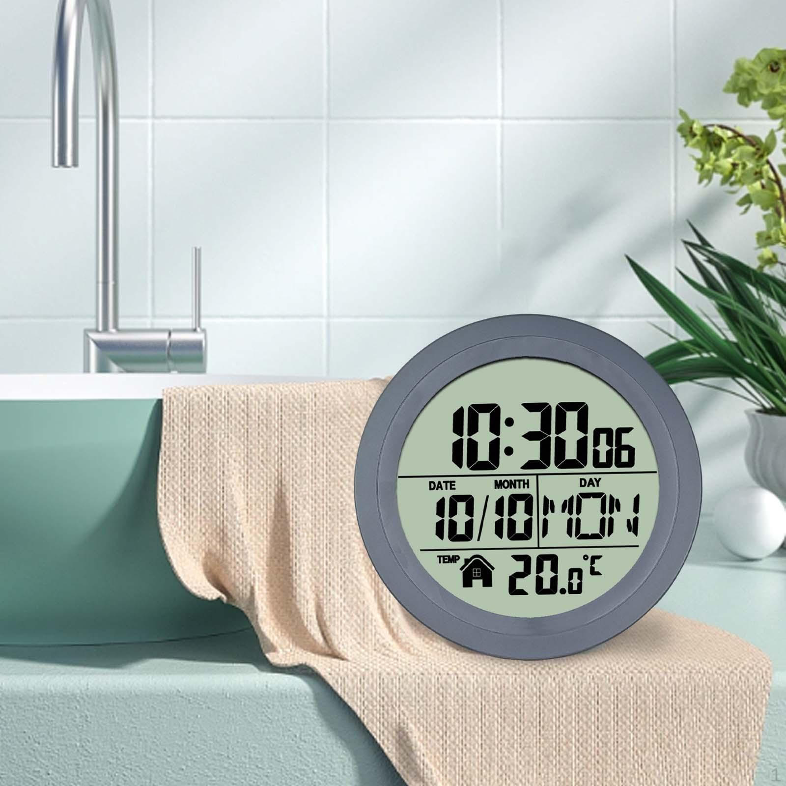 

Цифровые настенные часы для ванной комнаты 14,6 см с присоской, кухонный календарь, месяц, дата, день Grey PP Frame