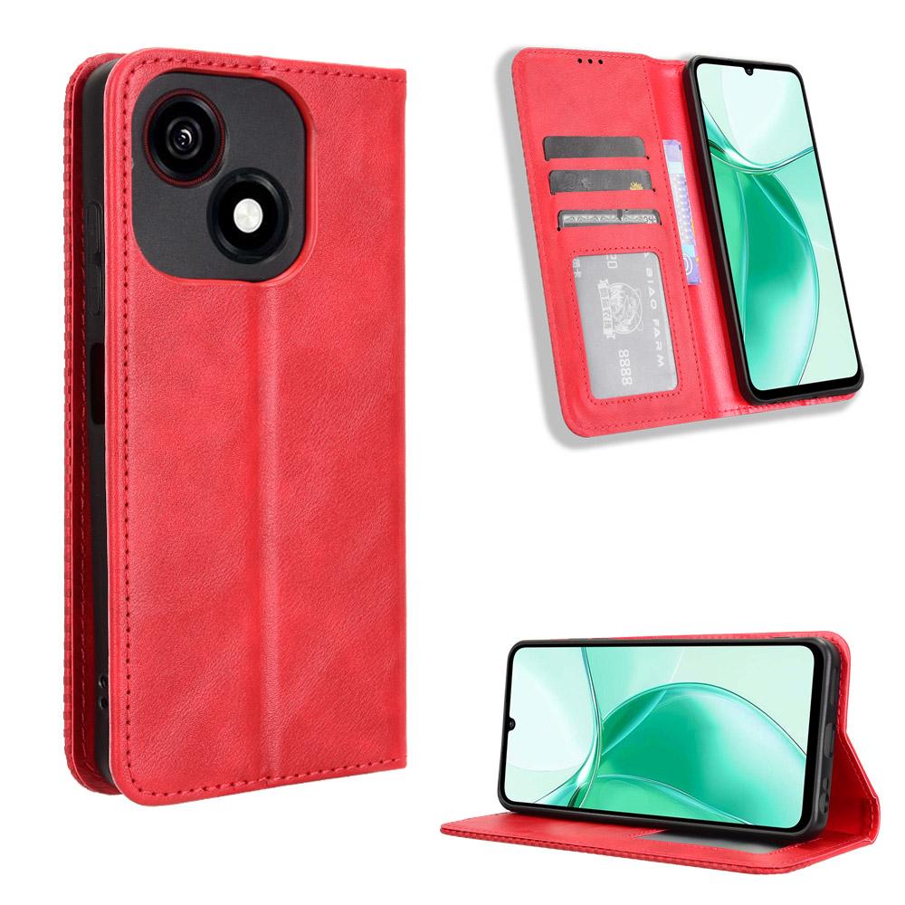 Leather Flip Cases For ZTE Blade A35e Leather Case [Flip Vintage Leather] Wallet Shockproof Durable Retro Flip Covers