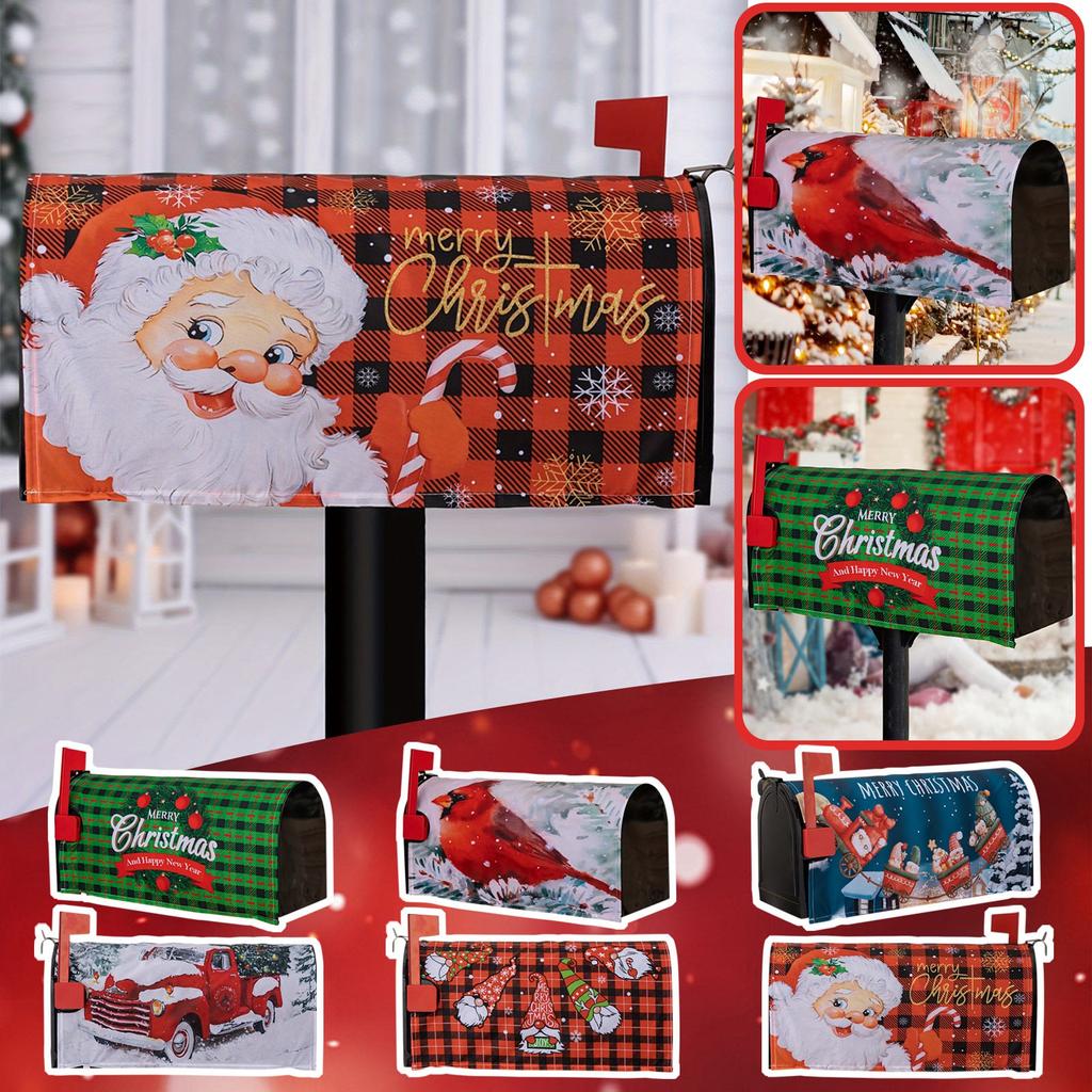 Christmas And Winter Mailbox Cover Decoration Is Suitable For Families, Outdoor Courtyards, And Gardens