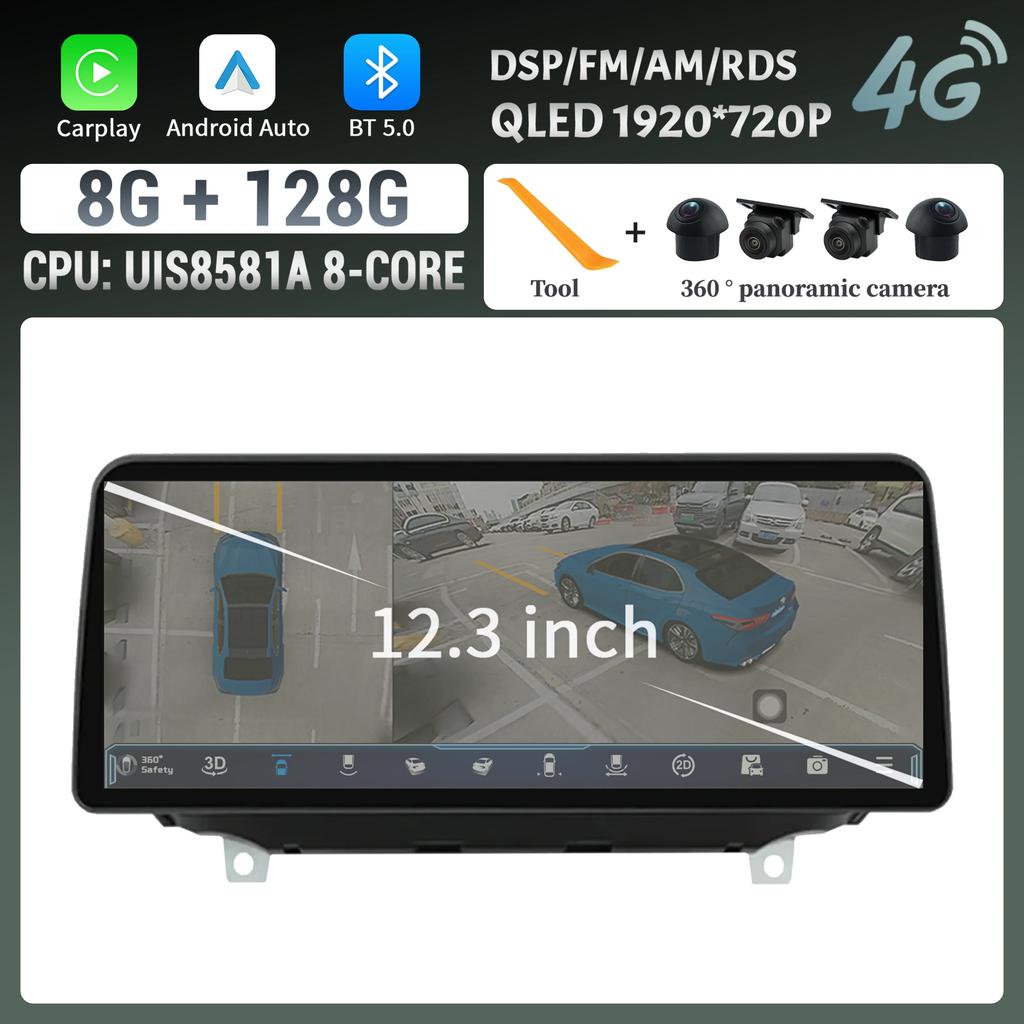 12.3inch Android 14 For Hyundai Santa Fe 2017-2021 Car Radio Multimedia Navigation Wireless BT Carplay Head Unit Touch Screen