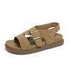 Women Sandals Summer New Solid Color Open Toe Flat Casual Slippers Buckle Outdoors Beach Sandals Sandalias De Mujer