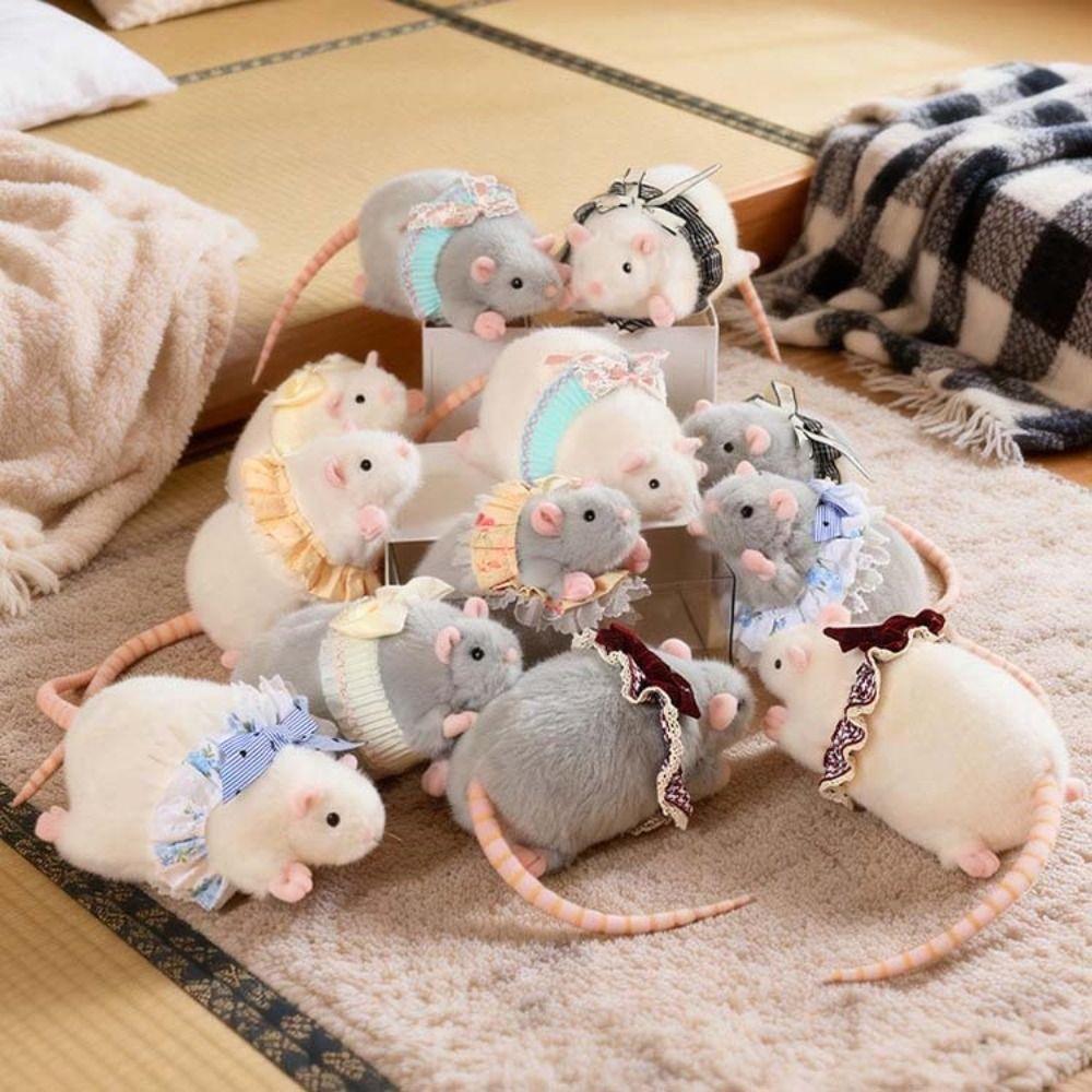 Stuffed Animals Plush Mouse Doll Simulation Stuffed Rat Adorable Fluffy Mouse Stuffed  Boys Girls