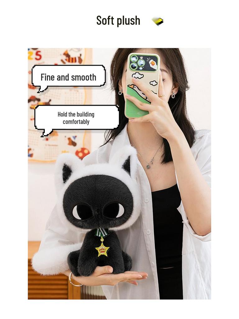 Kreslená kočka Měsíc Hvězda Plyšový polštář Hračka pro dívky