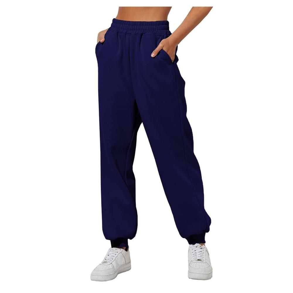 Womens Fashion Loose Solid Sweatpants Drawstring Casual Trousers With Pockets