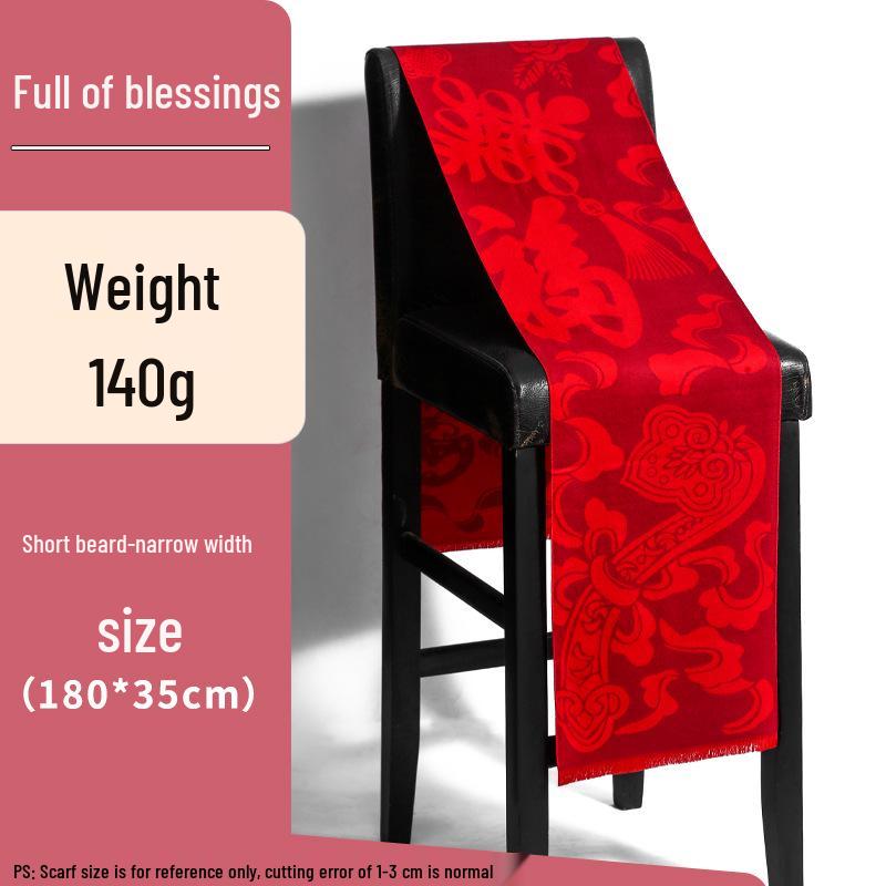 Wysokiej jakości czerwony szalik z nadrukowanym logo na spotkania roczne i wesela