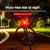 LED Bicycle Rear Light Waterproof MTB Bike Taillights with 3 Lighting Modes Aluminum Alloy Casing Bike Light for Helmet Seatpost