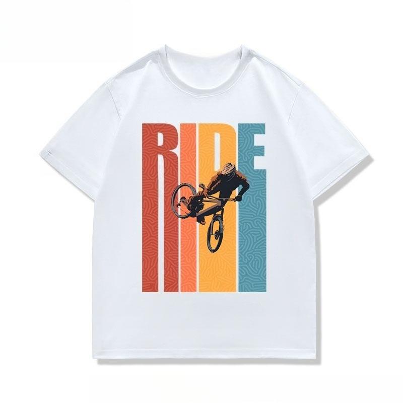 

Mountain Bikerelated Clothes Shortsleeved Tshirts for Cycling Clubs Mens and Womens Autumn Pure Cotton Tops XL
