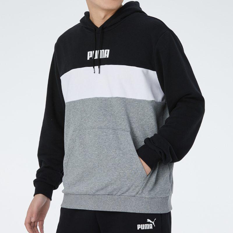 PUMA Sweatshirts Men's Black White Gray Multicolor Hooded Moderate Regular 587155-01