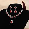 Halskette Ohrringe Set Tränenförmig Zirkonia Anhänger Halskette Elegantes Hochzeits Schmuck für Abschlussball Party Brautparty Geschenk
