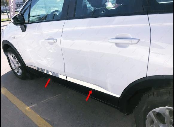 

Молдинг дверний (4шт, нерж.) Carmos - Турецька сталь для Opel Crossland X