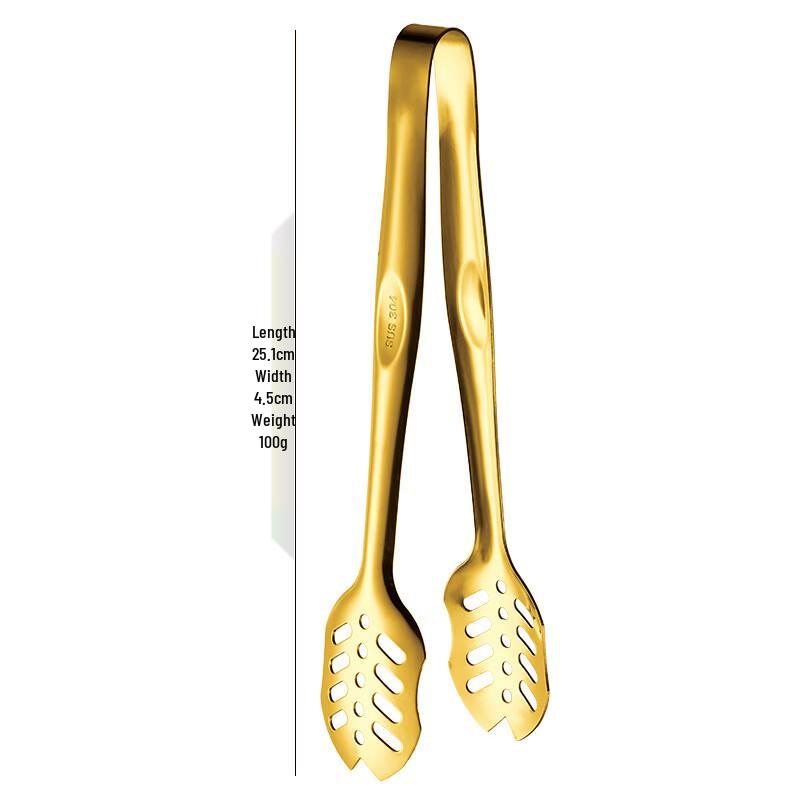 Abdo Gold Leaf Stainless Steel Food Tongs, 3-Pack
