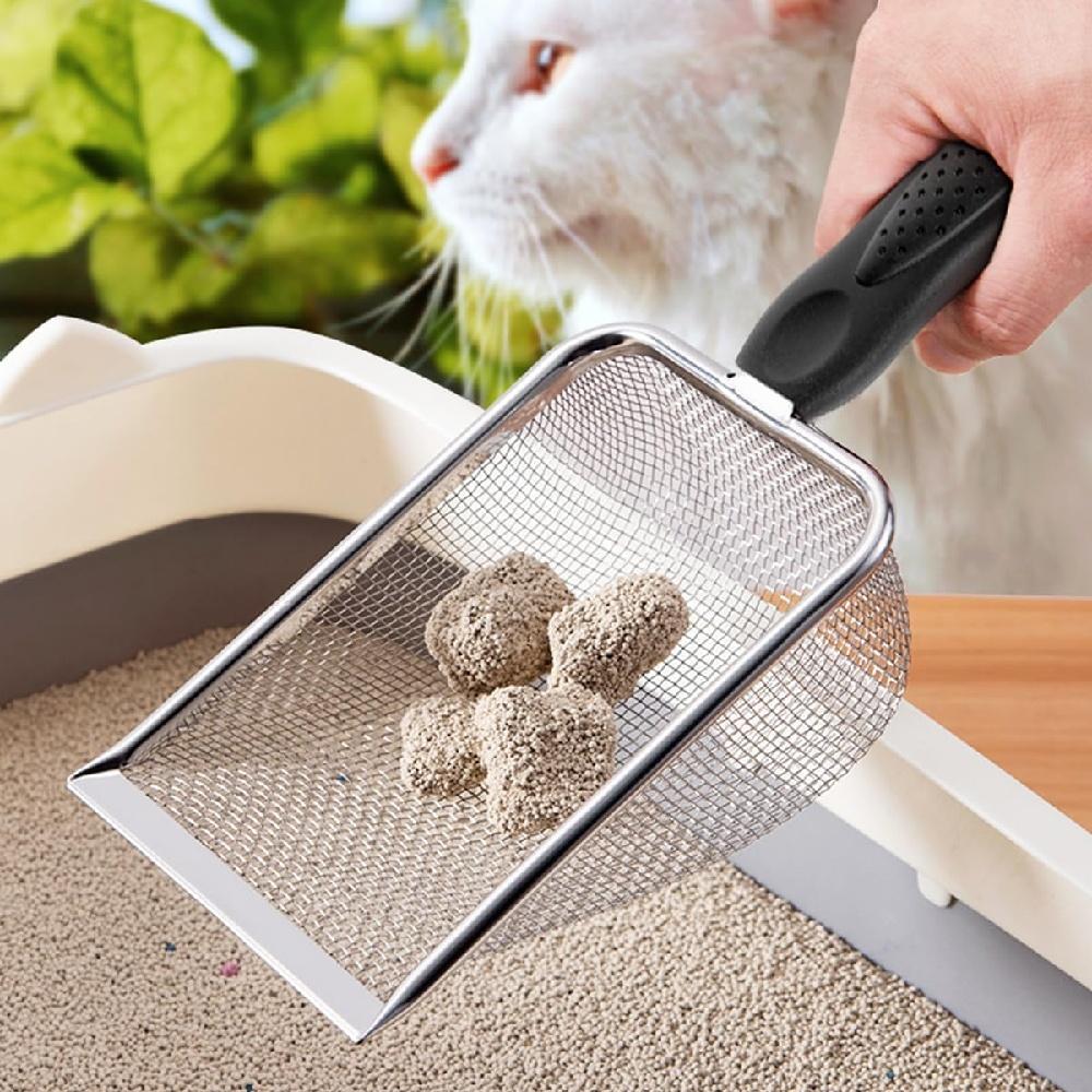 Falltail Stainless Steel Reptile Sand Substrate Scoop Shovel Sifter Fine Mesh Metal Reptile Litter Cleaner Scooper For Sand Bedding