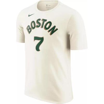 Nike Boston Celtics 2023-24 City Edition Jaylen Brown #7 Rundhals Lässiges Kurzarm-T-Shirt mit Letter Print Herren T-Shirt Weiß FN1202-138