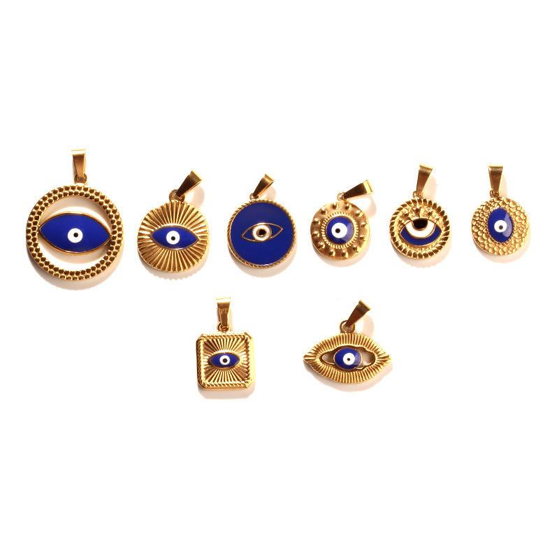 Epoxy Demon Eye Retro Pendant Necklace DIY Jewelry Accessory