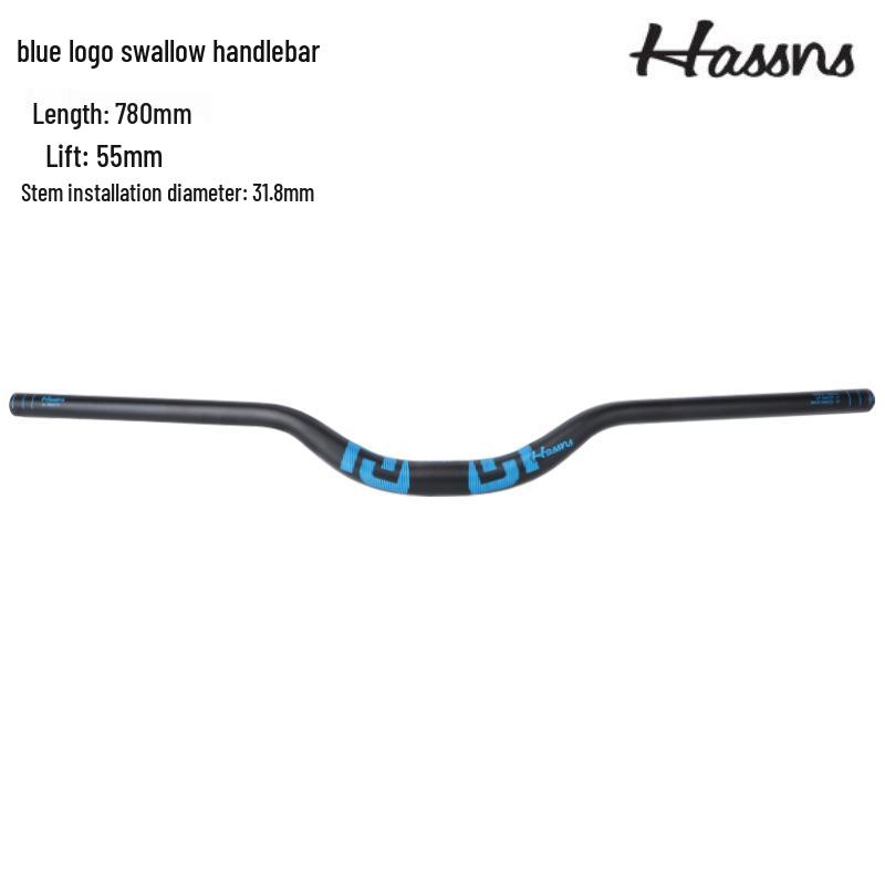 HASSNS Mountain Bike Swallow Handlebar, 31.8/35mm Diameter, AM DH Downhill, 25/35/55mm Rise