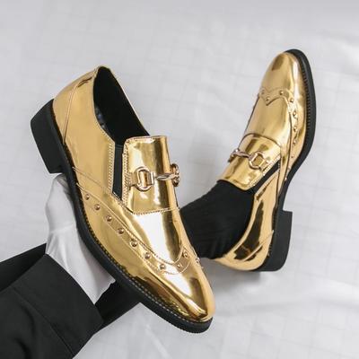 High Quality Golden Men's Chelsea Boots Fashion Business Casual Leather Shoes Men's Dress Shoes Luxury Men Comfort Walking Shoes