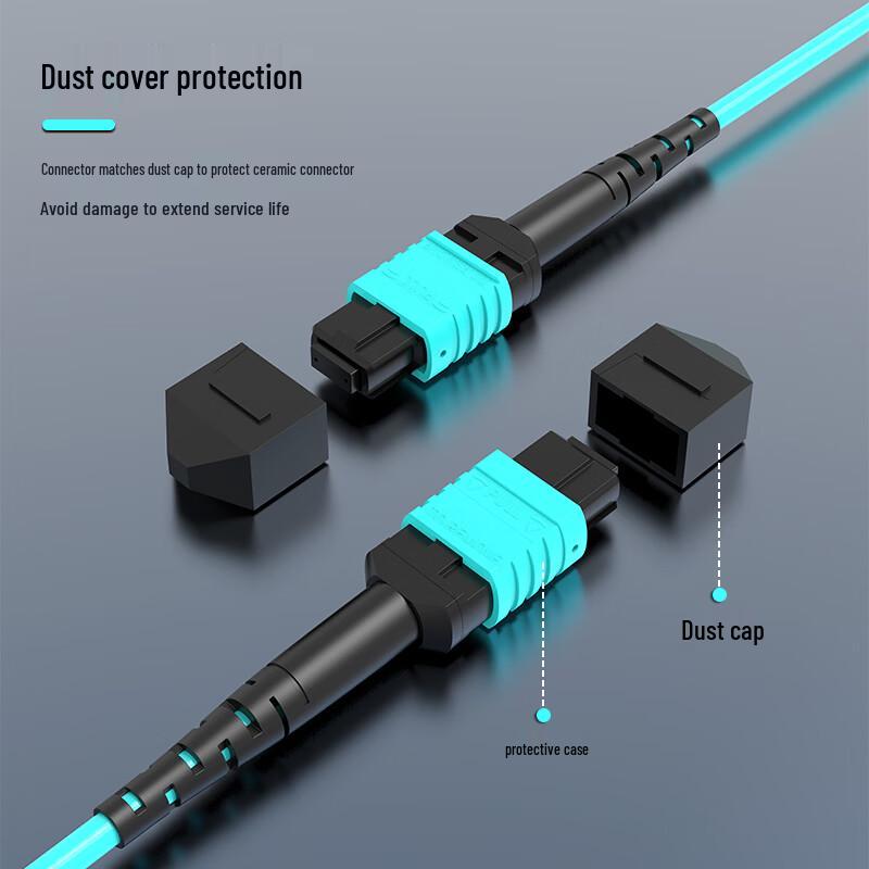 DASUNLIGHT MPO-MPO 12-Core OM3 Multimode Fiber Optic Patch Cable