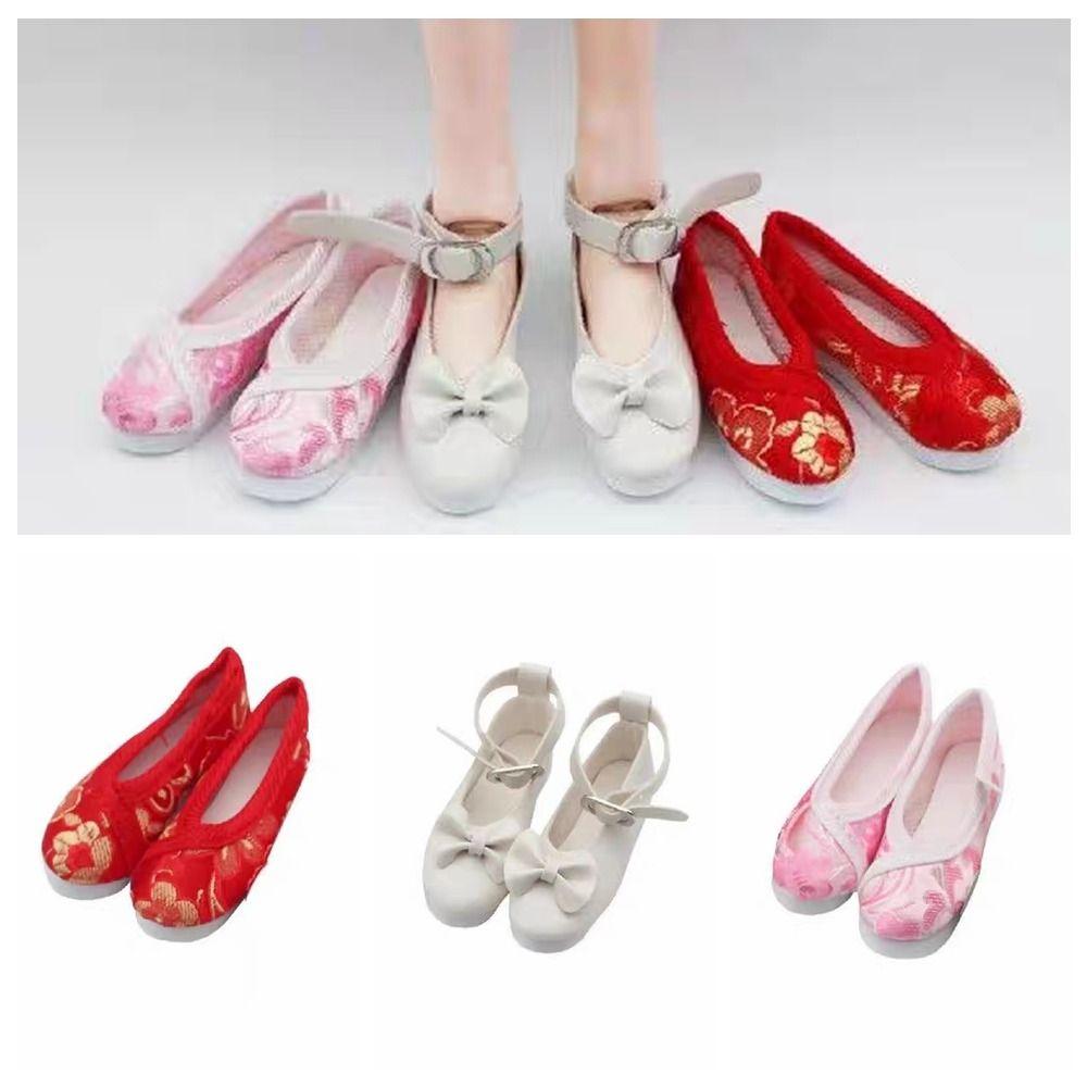 

1 Pair Embroidered 1/3 Girl 7.8cm Embroidered Shoess BJD 60 Cm Doll Shoes 1/3 BJD Dolls Accessories червоний