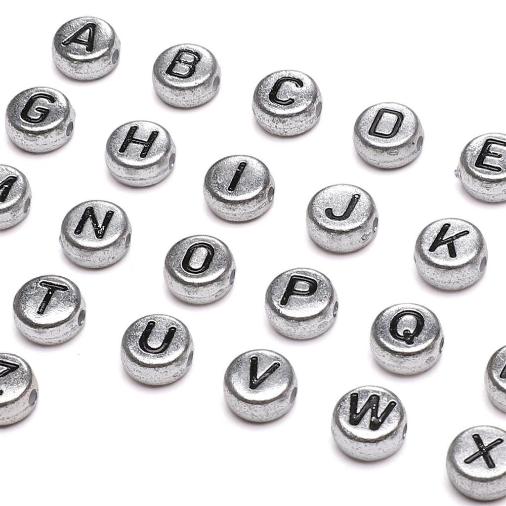 50Pcs Acrylic English Letter Beads For DIY Necklace Bracelet Earrings Jewelry Making Craft Accessories