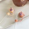 10mm Cartoon Capybara Silicone Straw Tips Drinking Dust Cap Splash Proof Plugs Cover Creative Cup Accessories Straw Sealing Tool