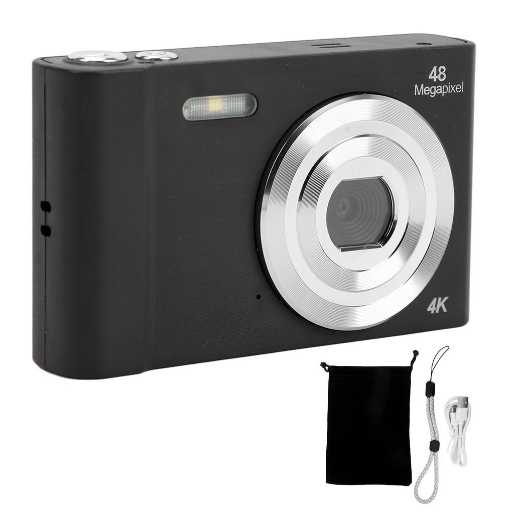 4K Digital Camera for Teens Kids 48MP 1080P HD 2.4 Inch IPS Screen 16X Digital Zoom Pocket Compact Camera for