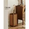 Chinese Style Solid Wood Rattan Umbrella Stand Freestanding Entryway Umbrella Storage Bucket