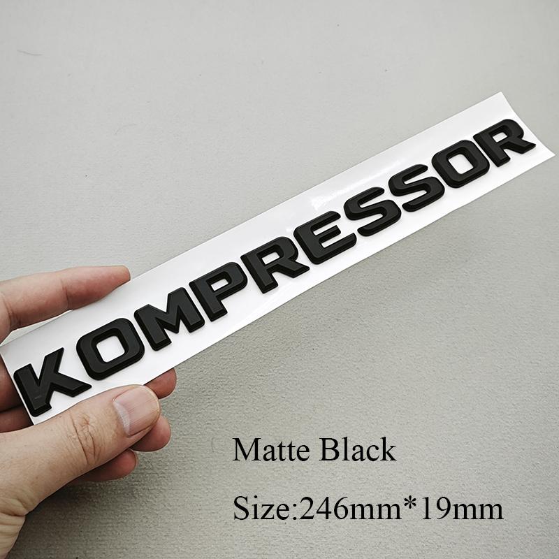 3D KOMPRESSOR Emblem Badge Letters For Benz W203 W204 W211 W210 C SLK Class ABS Glossy Black Chrome Trunk Logo Decal Accessories SL6