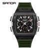 SANDA SD3396 Electronic Watches for Man Dual Display Luminous Alarm Clock Sports Waterproof LED Digital Watch