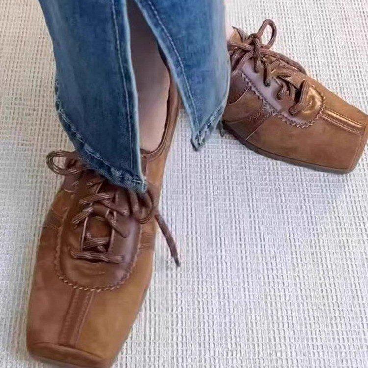 Women's Sneakers 2025 New Genuine Leather Ladies Moral Training Shoes Casual Spring Flat Shoes Women