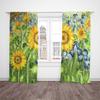 2pcs- Fresh Oil Painting Sunflower Polyester Curtains, Pole Bag Curtains 42*84, Bedroom, Living Room, Home Room Decoration
