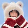 Cold-Proof Warm Able Plush Hat, Hat, Scarf, Gloves And Earmuffs Four-In-One, Winter Thickened Ear Protection Cycling