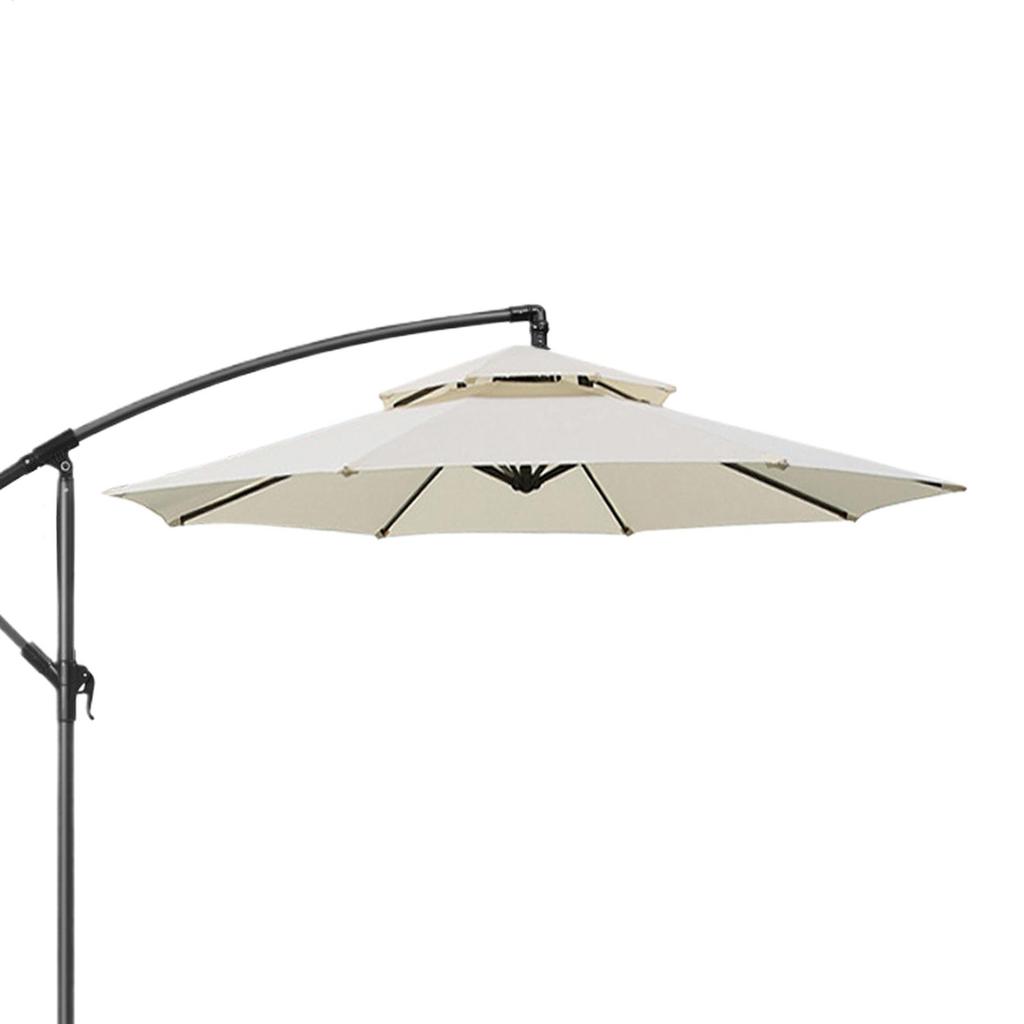 2-layer patio outdoor sunshade canopy replacement/ 8-rib sunshade canopy/ 8 Ribs Fabric Topper/ 8.8ft Parasol Canopy replacement