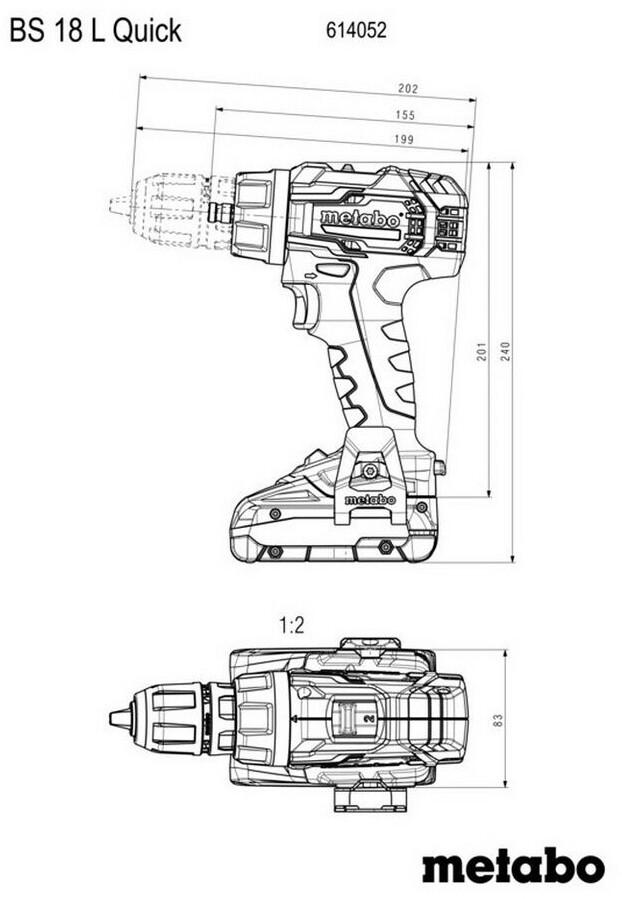 Impact Driver-drill Metabo SB 18 L BL Quick (2x 2Ah Battery + metaBOX 145 (614054500)