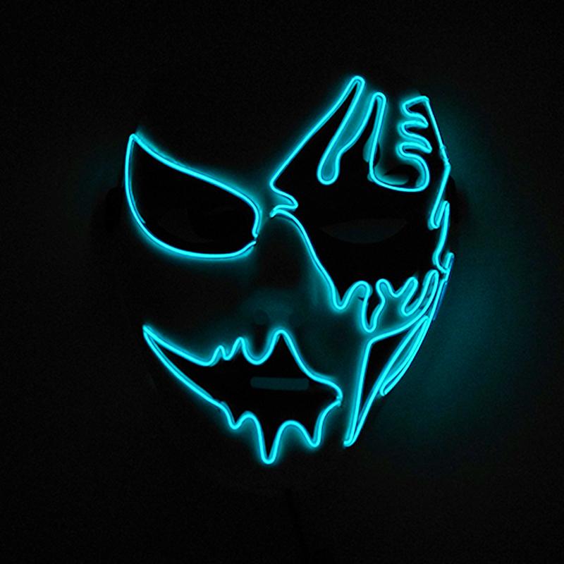Glow Party Cosplay Mask Neon Mask Led Mask Masque Masquerade Party Masks Led Light Up Props Glow In The Dark Costume Supplies