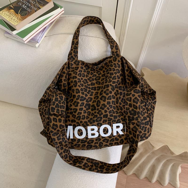 Casual Large-capacity Lazy Wind Handbag Women's 2025 New Leopard Print Tote Bag Fashion Shoulder Messenger Bag
