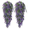 Künstliche Lavendelblume UV-beständig Hängende Lavendelgirlande Falsche Grünpflanzen Ranken Pflanzen für Innen Außen