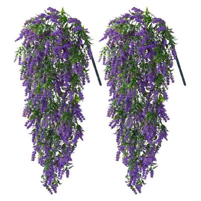 Artificial Lavender Flower UV Resistant Hanging Lavender Garland Fake Greenery Vines Plants for Indoor Oudoor