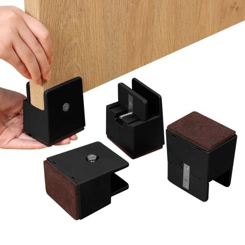 

Ezprotekt Ножки-удлинители с регулируемой высотой для кроватей и столов, Ножки для стола, Ножки для котацу, Удлиняются на 50 мм, Регулируемая ширина 0 мм-37 мм, Набор из 4 штук (черный)