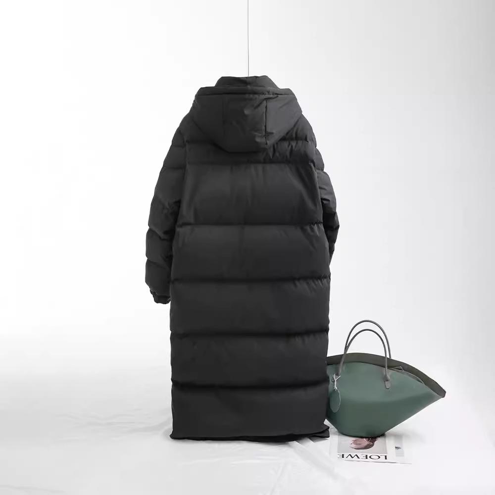 Chinese opera long down jacket enlarged and thickened art exam school uniform over the knee big quilt couple white duck down jacket batch
