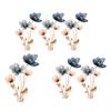 3D Flower Wall Stickers Removable Waterproof Floral Wall Decal Gold Blue White Peel