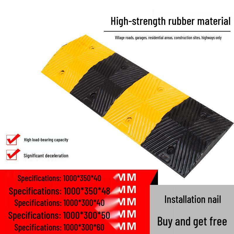 Triangular Rubber Car Slope Pad for Uphill Climbing and Speed Control with Reinforced Steel