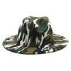 Ladies Camouflage Striped Fedora Hat Men'S Jazz Hat Spring Bowler Hat Gambler Hat Big Eaves Hat