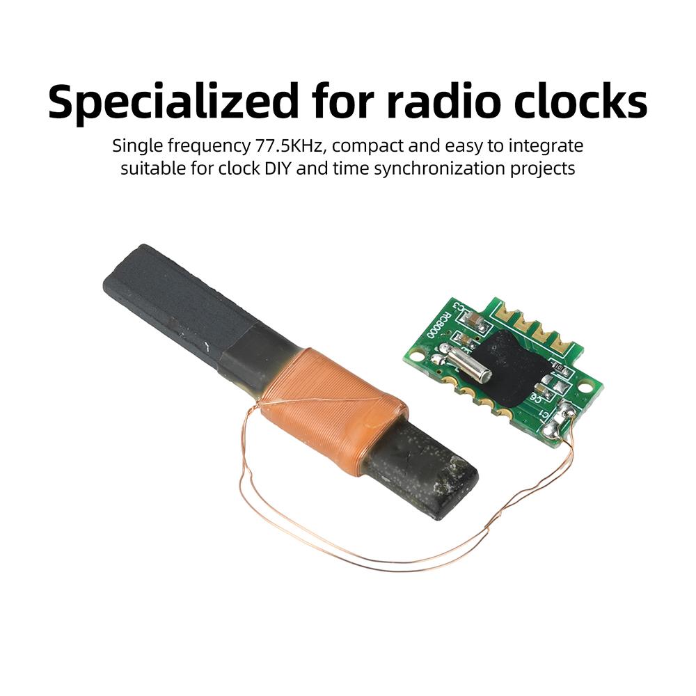 DCF77 Radio Clock Module 77.5KHz Single Frequency Receiver with Automatic Time Synchronization for DIY Projects