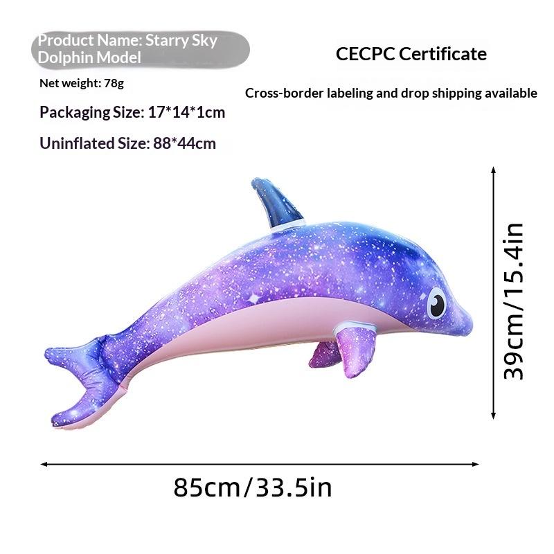 Inflatable Shark Balloon Eco-Friendly PVC Durable Cartoon Float Toy for Beach Pool Party Kids Summer Birthday Gifts