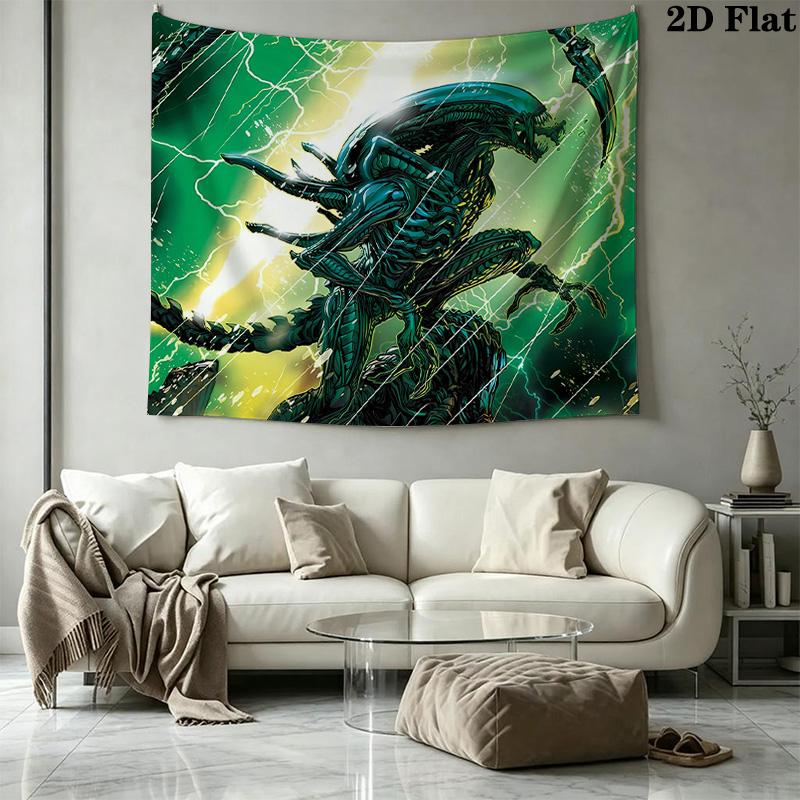 Aliens Wall Tapestry Aesthetic Wall Hanging Printed Fabric Blanket Decorative Tapestries for Bedroom Living Room Home Decor