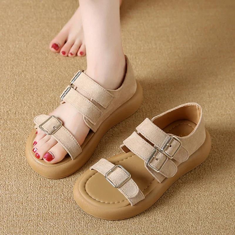 

Fashion Fashion Flats Women Sandals 2025 Designer Shoes Walking Cozy Casual Woman Slippers Trend Brand Dress Beach Zapatillas De Mujer 40 бежевый