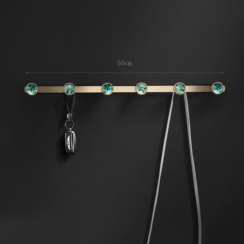 Green/White Brass  Wall Mount Robe Hooks Bathroom Towel Hook Row Hook Door Key Bag Towel Hanger Rack Light Luxury Bedroom Hooks