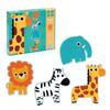 DJECO Primo Puzzle In the Jungle 2 Year Old Jigsaw Puzzle Animal for Children 3 Pieces 4 Pieces 5 Pieces 6 Pieces Educational Toy Present DJ07135